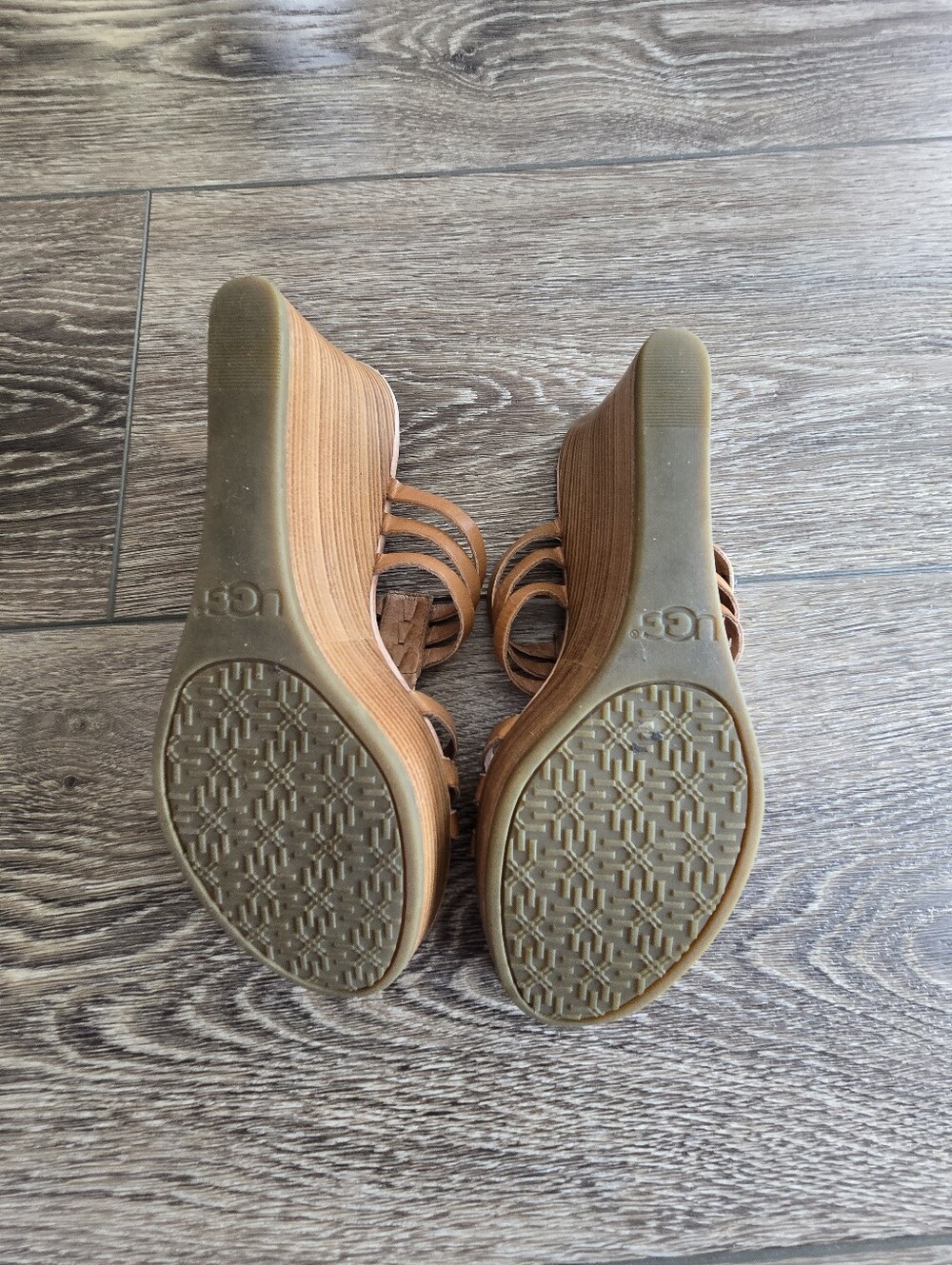 UGG Mattie Strappy Leather Platform Wedge Sandals Woven Boho Size 7.5 - Picture 9 of 9